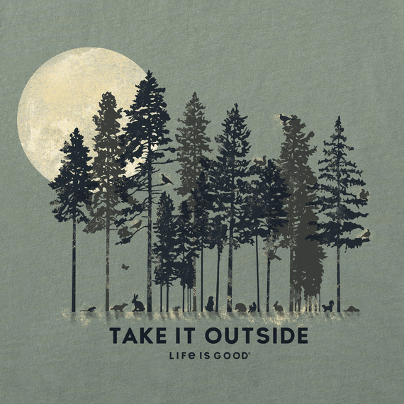 Life is Good Men's Simply True Fleece Zip Hoodie - Take It Outside Forest