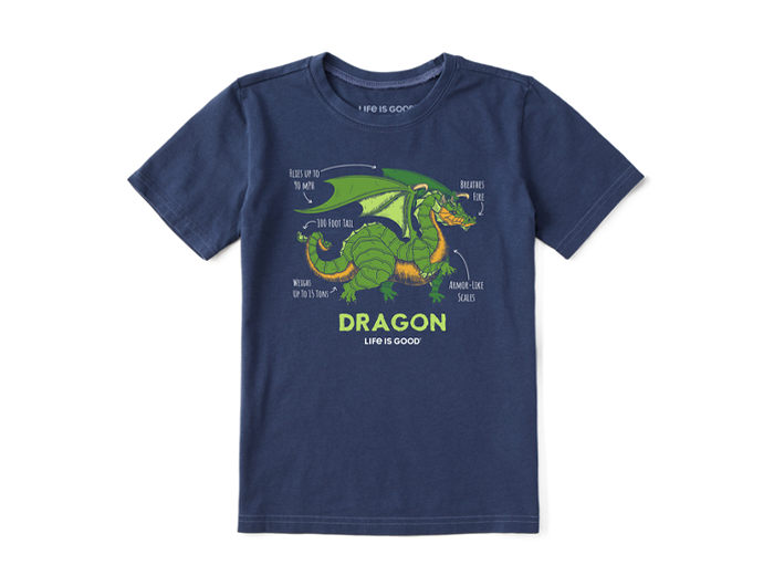 Life is Good Kids' Crusher Tee - Dragon Facts