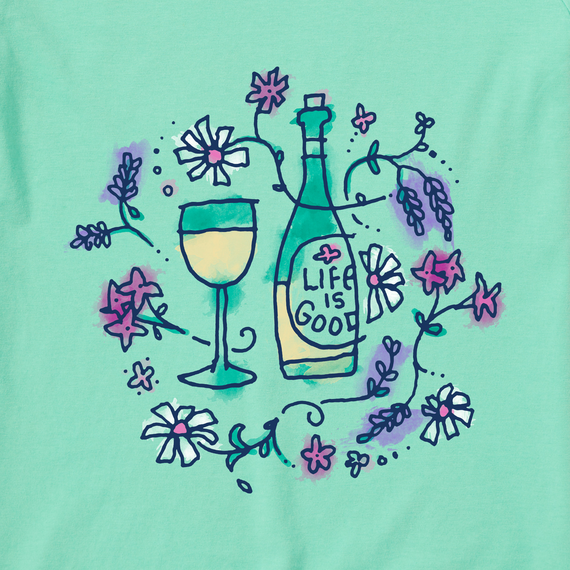 Life is Good Women's Crusher Tee - Wine and Flowers