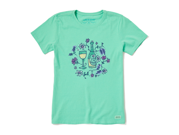 Life is Good Women's Crusher Tee - Wine and Flowers