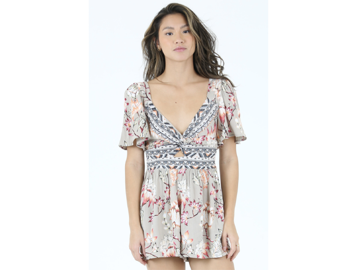 Angie Women's Plunge V-Neck Romper