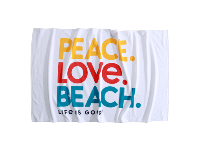 Life is Good Beach Towel - Peace Love Beach