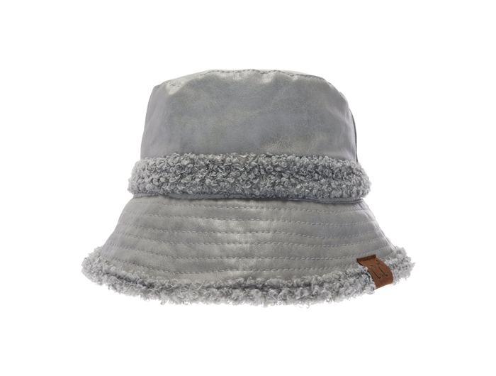 C.C Women's Faux Leather Shearling Bucket Hat