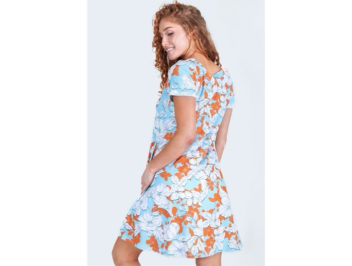Yelete Women's Floral Blossom T-Shirt Dress