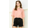Double Zero Women's Heathered Crew Neck Cropped Tee