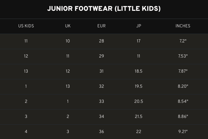 Dr martens size table sales