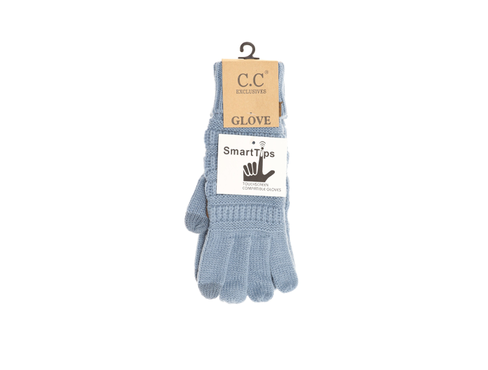 C.C Women's Solid Cable Knit Gloves