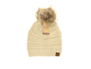 C.C Women's Fur Pom Beanie