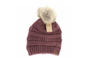 C.C Women's Fur Pom Beanie
