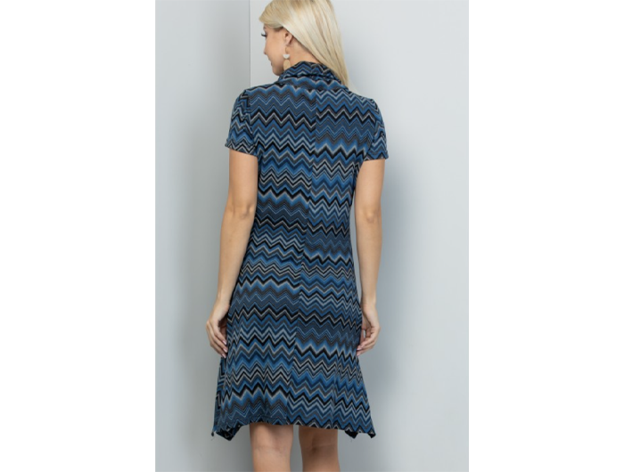 LA Soul Women's Short Sleeve Cowl Neck Sweater Dress