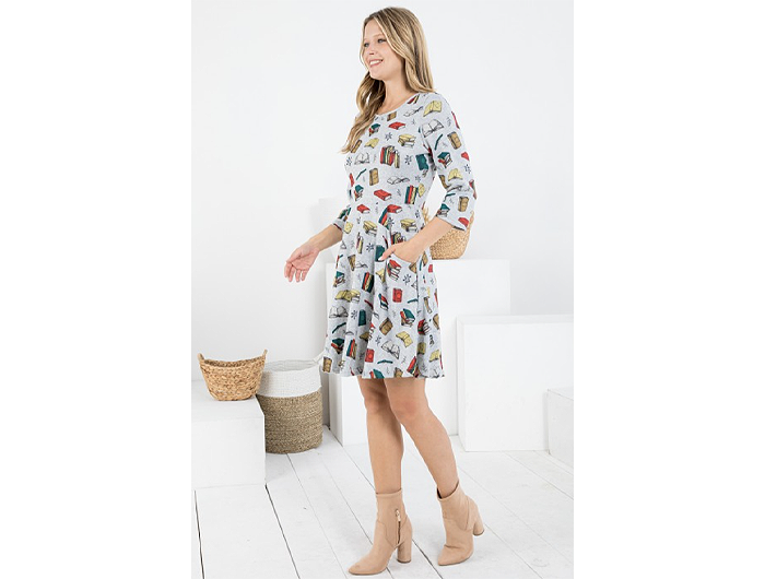 LA Soul Women's 3/4 Sleeve Sweater Dress