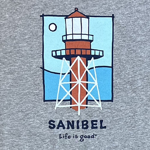 Life is Good Men's Crusher Tee - Sanibel Lighthouse