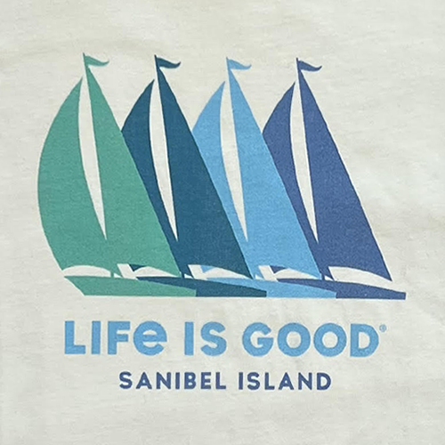 Life is Good Women's Crusher Lite Tee - Sanibel Sailboats