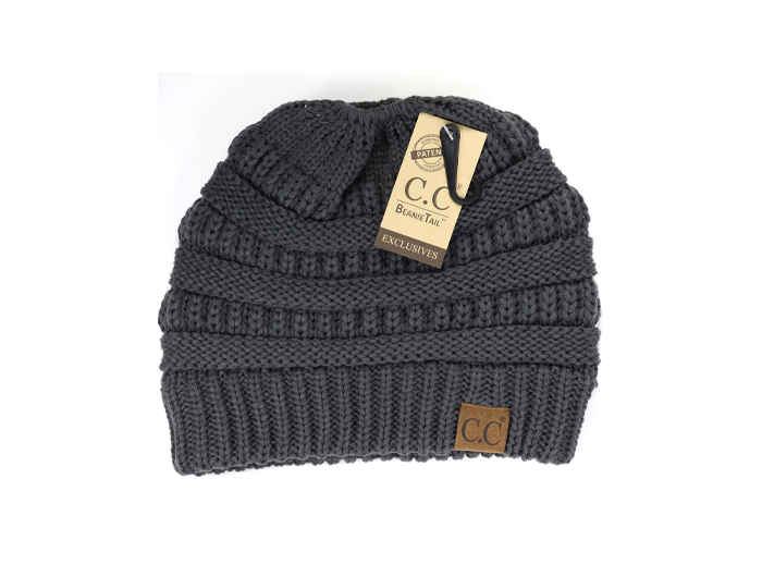 C.C Women's Solid Classic Beanie Tail